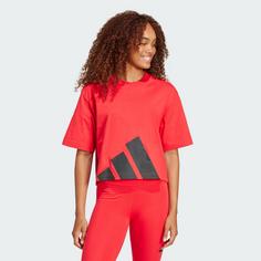 Rückansicht von adidas Essentials Big Logo Boyfriend T-Shirt Langarmshirt Damen Pure Ruby / Black