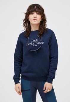 Rückansicht von Peak Performance W Original Crew Sweatshirt Damen DUNKELBLAU