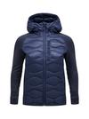 Peak Performance W Helium Down Hybrid Hood Jacket Steppjacke Damen - blue shadow