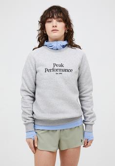 Rückansicht von Peak Performance W Original Crew Sweatshirt Damen GRAU