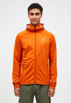 Rückansicht von Peak Performance M Rider Zip Hood Fleecejacke Herren DUNKELORANGE