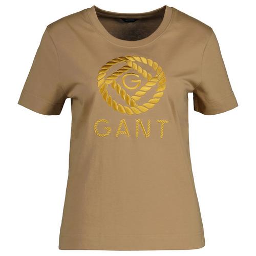 Rückansicht von GANT T-Shirt T-Shirt Damen Beige