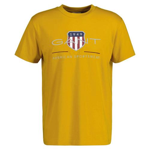 Rückansicht von GANT T-Shirt T-Shirt Herren Gelb (Mustard Yellow)