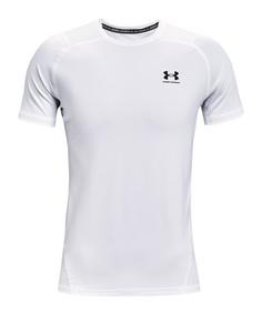 Under Armour HG Fitted T-Shirt Laufshirt Herren weiss