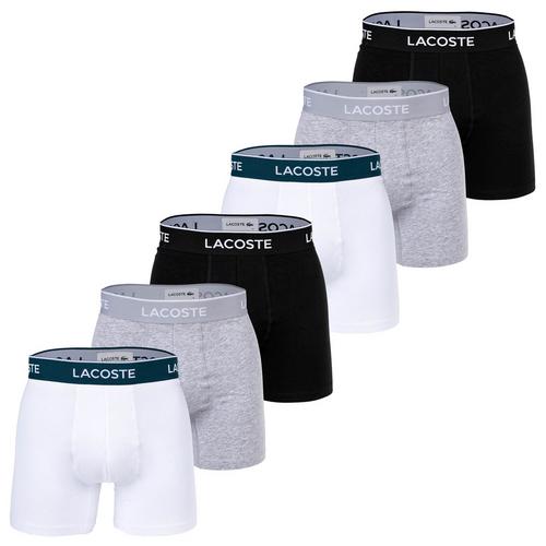 Rückansicht von Lacoste Boxershort Hipster Herren Schwarz/Weiß/Grau