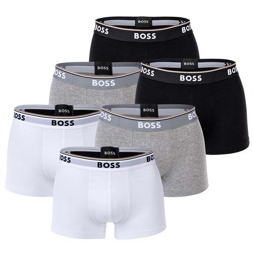 Rückansicht von Boss Boxershort Hipster Herren Weiß/Grau/Schwarz