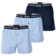 Boss Web-Boxershorts Boxershorts Herren Hellgrau/Dunkelblau