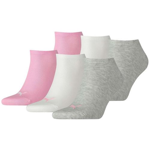 Rückansicht von PUMA Socken Freizeitsocken Grau/Rosa/Weiß