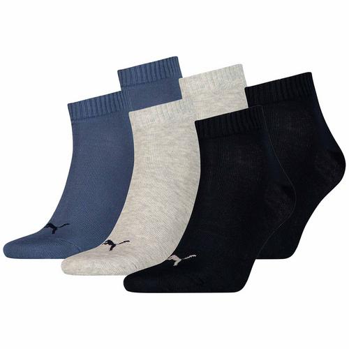 Rückansicht von PUMA Socken Freizeitsocken Dunkelblau/Grau