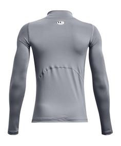 Rückansicht von Under Armour HeatGear Mock langarm Kids Funktionsshirt Kinder grau