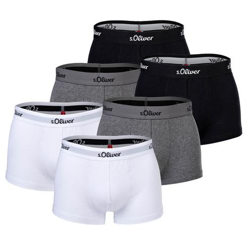 Rückansicht von S.OLIVER Boxershort Hipster Herren Grau/Schwarz/Weiß