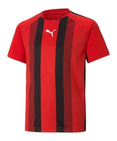 PUMA teamLIGA Striped Trikot Kids Fußballtrikot Kinder rotschwarzweiss