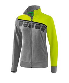 Erima 5-C Präsentationsjacke Damen Trainingsjacke Damen GrauGruenSchwarz