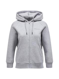 Peak Performance W Original Small Logo Zip Hood Sweatshirt Damen GRAU