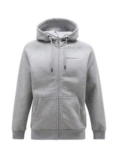 Peak Performance M Original Small Logo Zip Hood Sweatshirt Herren GRAU