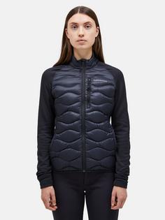 Rückansicht von Peak Performance W Helium Down Hybrid Jacket Funktionsjacke Damen SCHWARZ