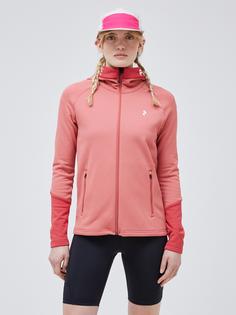 Rückansicht von Peak Performance W Rider Zip Hood Funktionsjacke Damen PINK