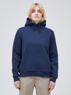 Rückansicht von Peak Performance W Original Small Logo Hood Sweatshirt Damen dunkelblau