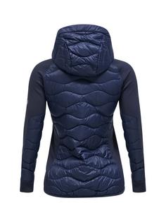 Rückansicht von Peak Performance W Helium Down Hybrid Hood Funktionsjacke Damen BLAU