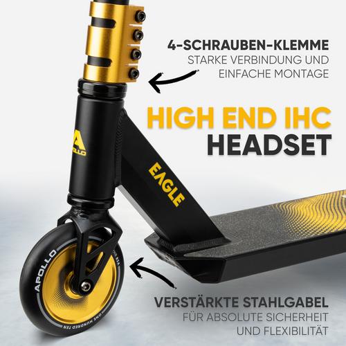 Rückansicht von Apollo Eagle Scooter schwarz-gold