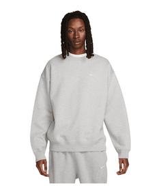 Nike Fleece Solo Swoosh Crew Sweatshirt Funktionssweatshirt Herren grauweiss