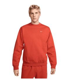 Nike Fleece Solo Swoosh Crew Sweatshirt Funktionssweatshirt Herren rotweiss