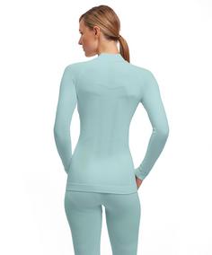 Rückansicht von Falke Warm Langarmshirt Damen jade (7439)