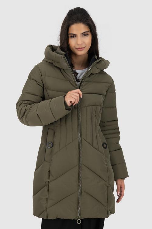 Rückansicht von ALIFE AND KICKIN PriskaAK A Winterjacke Damen olive drab