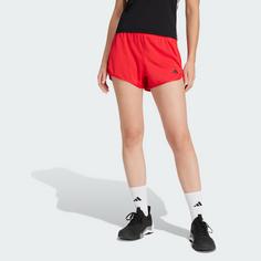 Rückansicht von adidas Pacer Essentials Knit High-Rise Shorts Funktionsshorts Damen Pure Ruby / Black