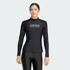 Rückansicht von adidas Long Sleeve Rashguard UV-Shirt Damen Black / Cobalt Blue