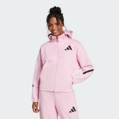 Rückansicht von adidas adidas Z.N.E. Zip-Hoodie Sweatjacke Damen True Pink