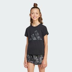 Rückansicht von adidas Seasonal Essentials Flower Kids T-Shirt Funktionsshirt Kinder Black / Multicolor