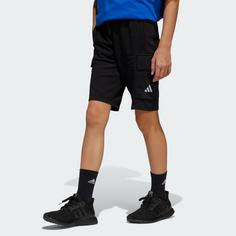 Rückansicht von adidas Essentials Kids Cargoshorts Funktionsshorts Kinder Black / White