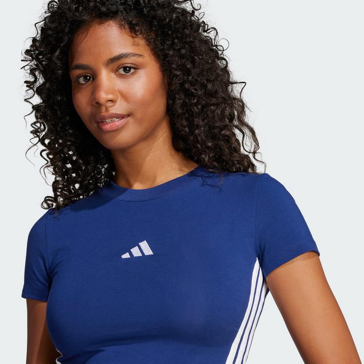 adidas adidas Essentials 3-Streifen Slim Baby T-Shirt Langarmshirt Damen - Dark Blue / White - 1 | SportScheck
