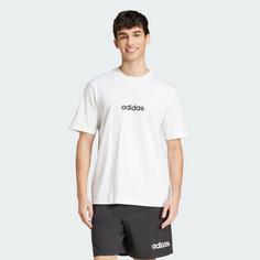 Rückansicht von adidas Essentials Linear Single Jersey T-Shirt T-Shirt Herren White / Black