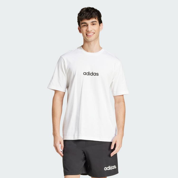 adidas adidas Essentials Linear Single Jersey T-Shirt T-Shirt Herren - White / Black - 0 | SportScheck