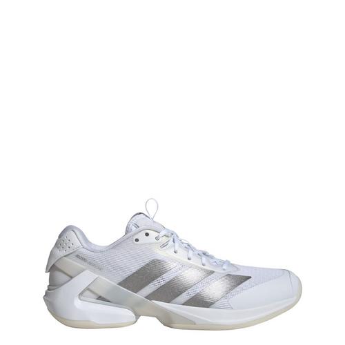 Rückansicht von adidas adizero Ubersonic 5 Tennisschuh Tennisschuhe Damen Cloud White / Silver Metallic / Cloud White