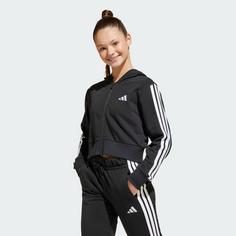 Rückansicht von adidas Essentials Kids Kapuzenjacke Hoodie Kinder Black / White