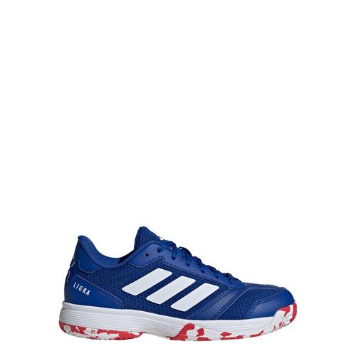 Rückansicht von adidas Ligra 8 Indoor Kids Schuh Hallenschuhe Kinder Royal Blue / Cloud White / Pure Ruby