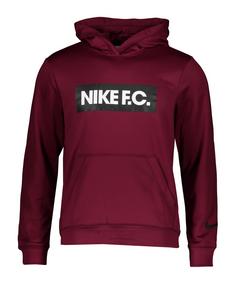 Nike F.C. Fleece Hoody Sweatshirt Herren rotweissschwarz