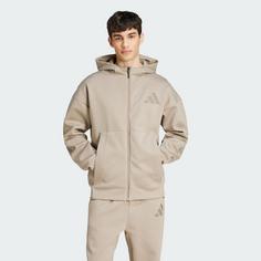 Rückansicht von adidas New adidas Z.N.E. Zip-Hoodie Hoodie Herren Putty Beige