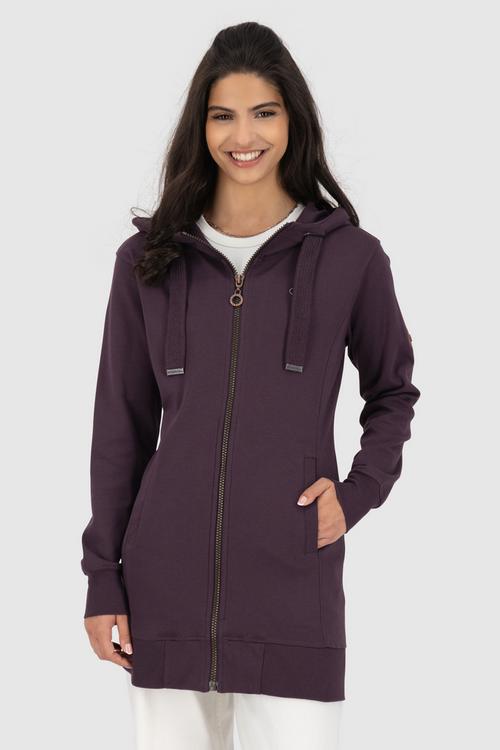 Rückansicht von ALIFE AND KICKIN JasinaAK A Sweatjacke Damen aubergine