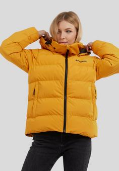 Rückansicht von FUNDANGO Amber Padded Steppjacke Damen dirt yellow