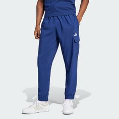 Rückansicht von adidas Essentials Small Logo Cargohose Cargohose Herren Dark Blue / White