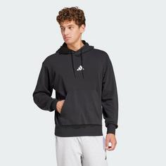 Rückansicht von adidas Essentials Feelcozy French Terry Hoodie Hoodie Herren Black / White