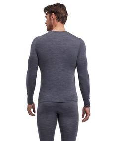 Rückansicht von Falke Langarmshirt Unterhemd Herren dark grey -heather (3278)