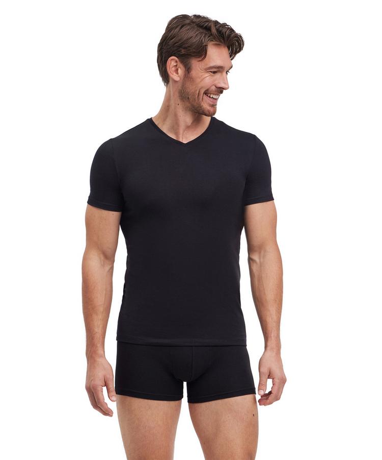 Falke Falke UW Regular V-Neck T-Shirt CO/EL m Unterhemd Herren - black (3000) - 0 | SportScheck