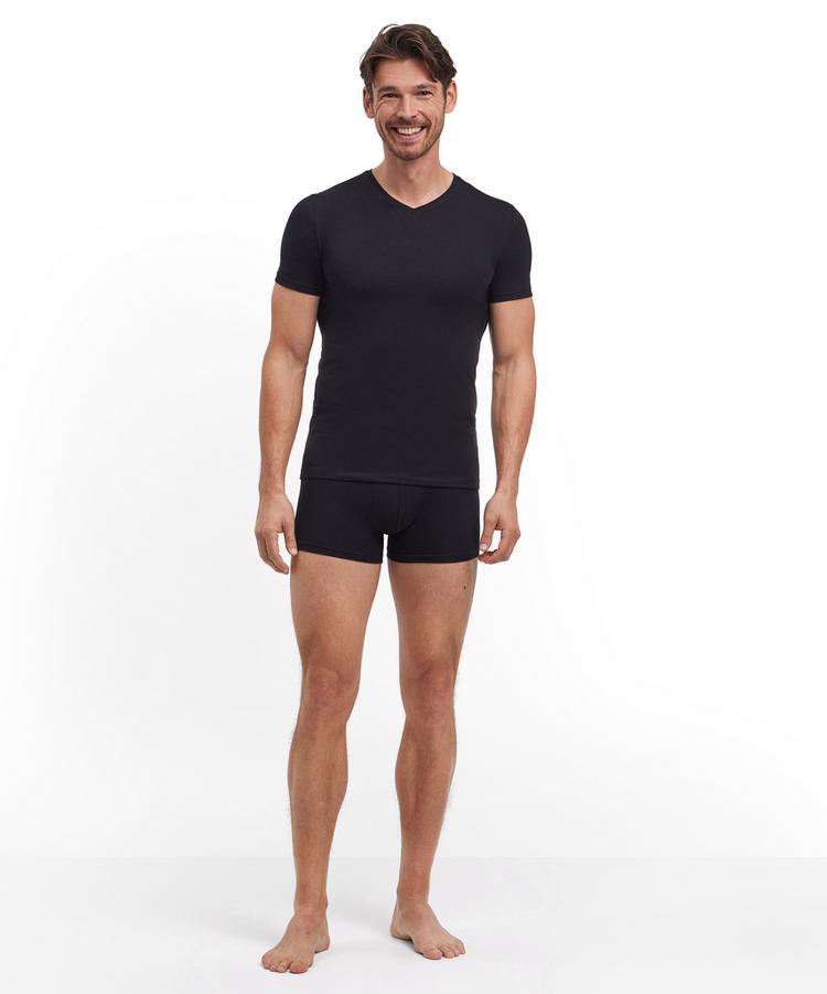 Falke Falke UW Regular V-Neck T-Shirt CO/EL m Unterhemd Herren - black (3000) - 1 | SportScheck