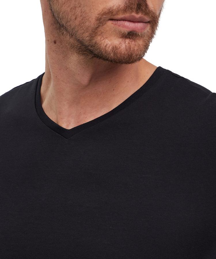 Falke Falke UW Regular V-Neck T-Shirt CO/EL m Unterhemd Herren - black (3000) - 3 | SportScheck