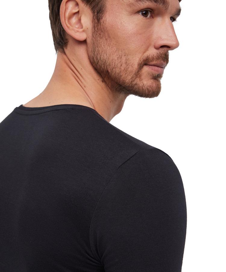 Falke Falke UW Regular V-Neck T-Shirt CO/EL m Unterhemd Herren - black (3000) - 2 | SportScheck